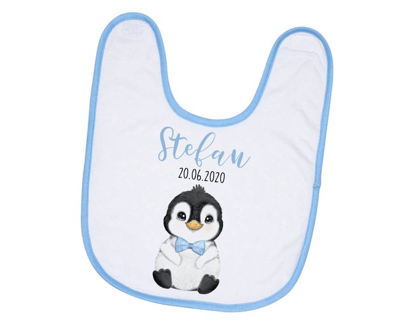 Personalisiertes Baby Lätzchen Pinguin Mit Name Und Geburtsdatum Geschenk Zur Geburt Taufe von Etsy - TachinedasCreative