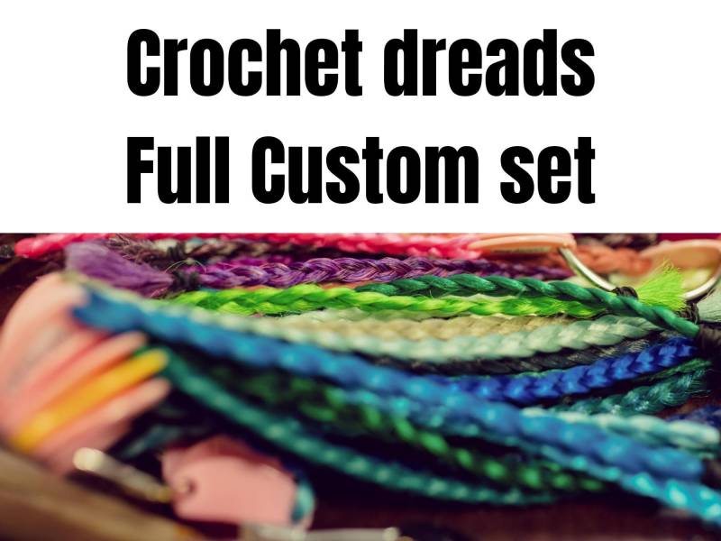 Personalisiertes Set Mit 40 Gehäkelten Dreads, 1 Oder 2 Blockfarben, cm, Farbwahl, Handgefertigt, Handarbeit von Etsy - Talismanbcn