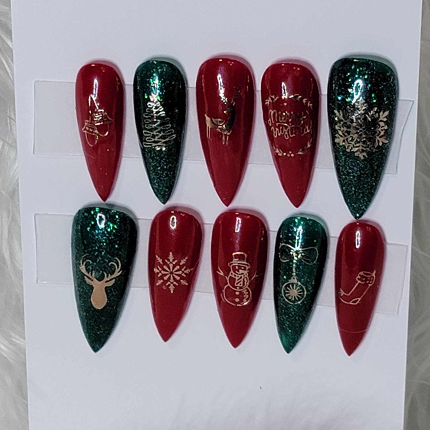 stiletto Weihnachten Press-On Nails stiletto Weihnachten Press-On Nails von Etsy - Talonsbytammy