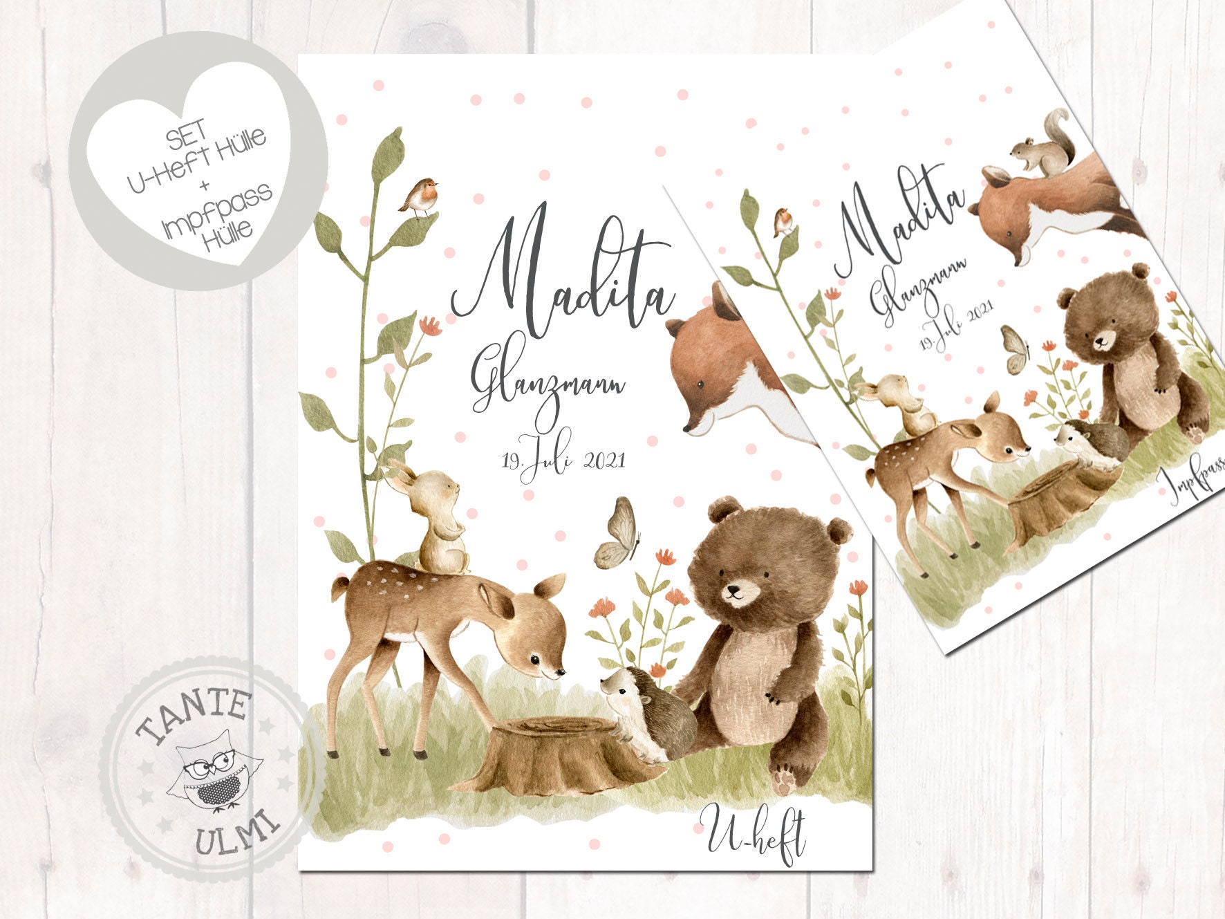 U-Heft Hülle - Impfpass Reisepass Optionen Wählbar "Waldtiere" U-Heft Hülle - Impfpass Reisepass Optionen Wählbar "Waldtiere" von Etsy - TanteUlmi