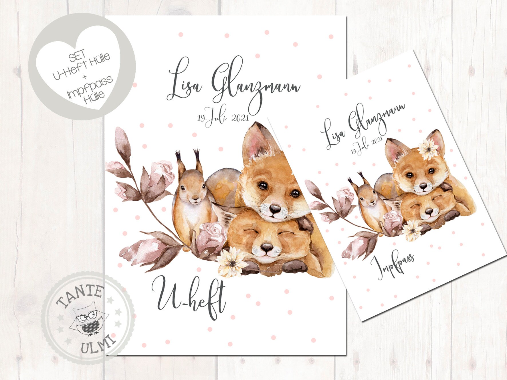 U-Heft Hülle - Impfpass Reisepass Optionen Wählbar "Waldtiere" U-Heft Hülle - Impfpass Reisepass Optionen Wählbar "Waldtiere" von Etsy - TanteUlmi