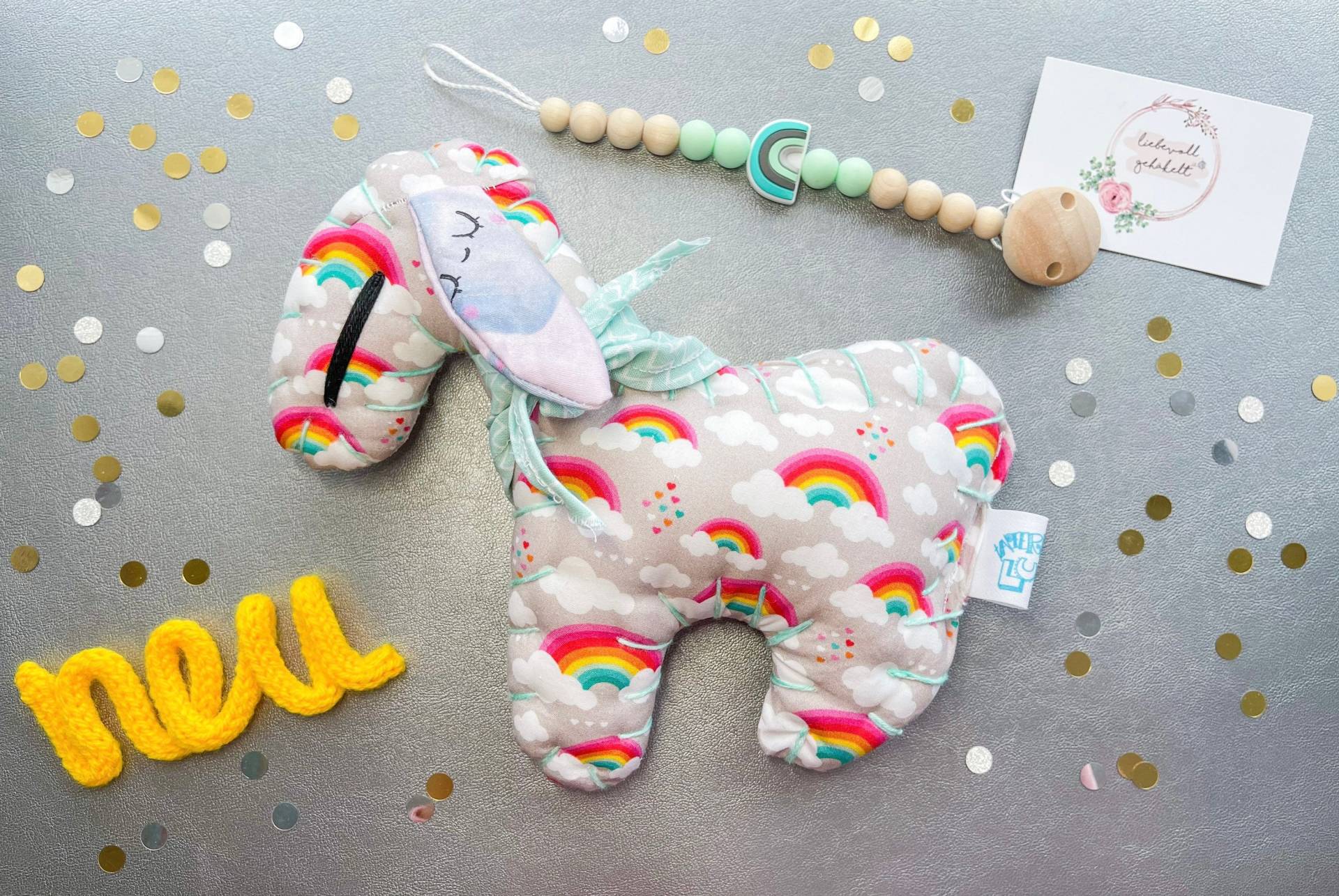 Tapferkeits - Lumpie Schnullerketten Set | Sweet Rainbow von Etsy - TapferkeitsLumpies