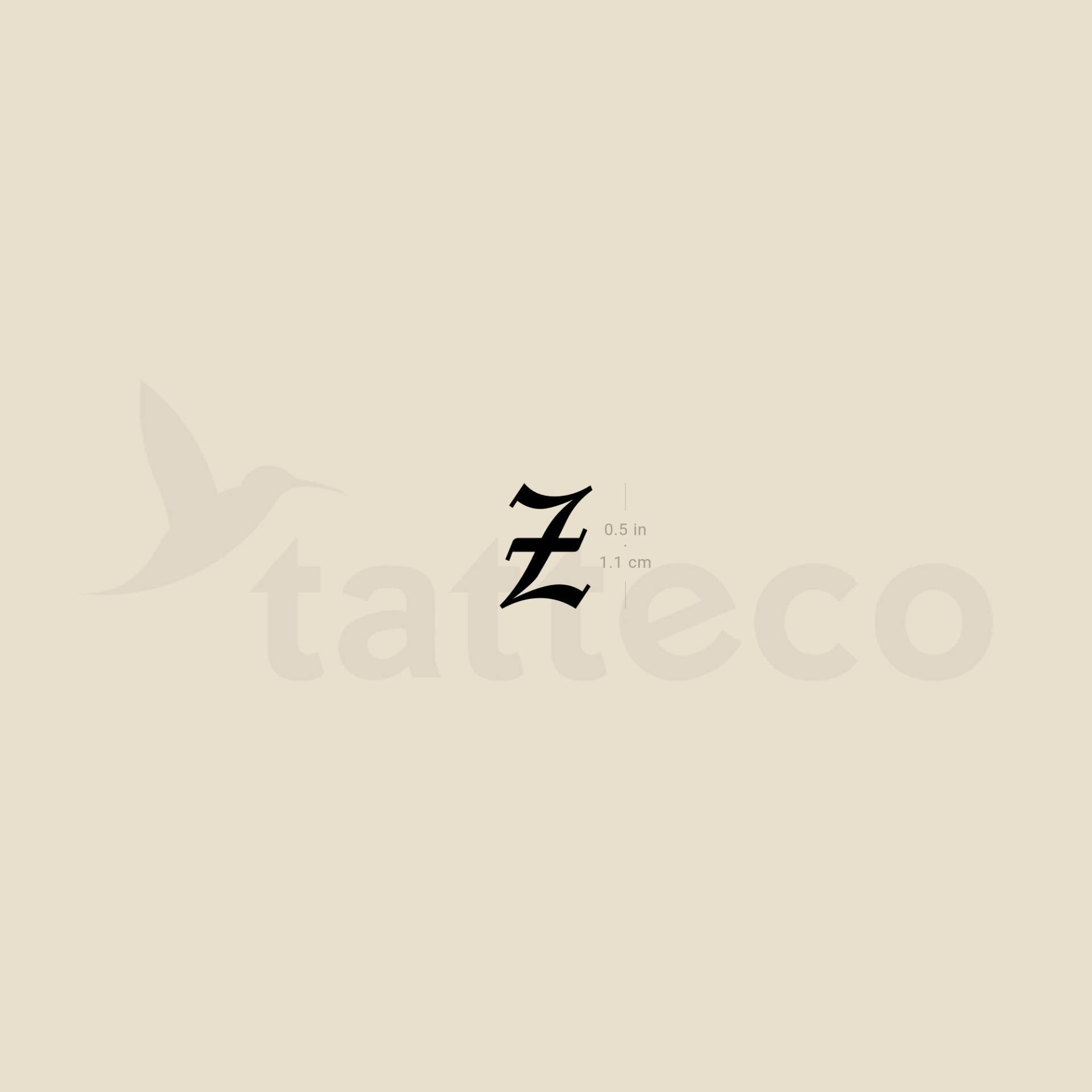 Gothic Z Buchstabe Temporäres Tattoo | 3Er Set Gothic Z Buchstabe Temporäres Tattoo | 3Er Set von Etsy - Tatteco