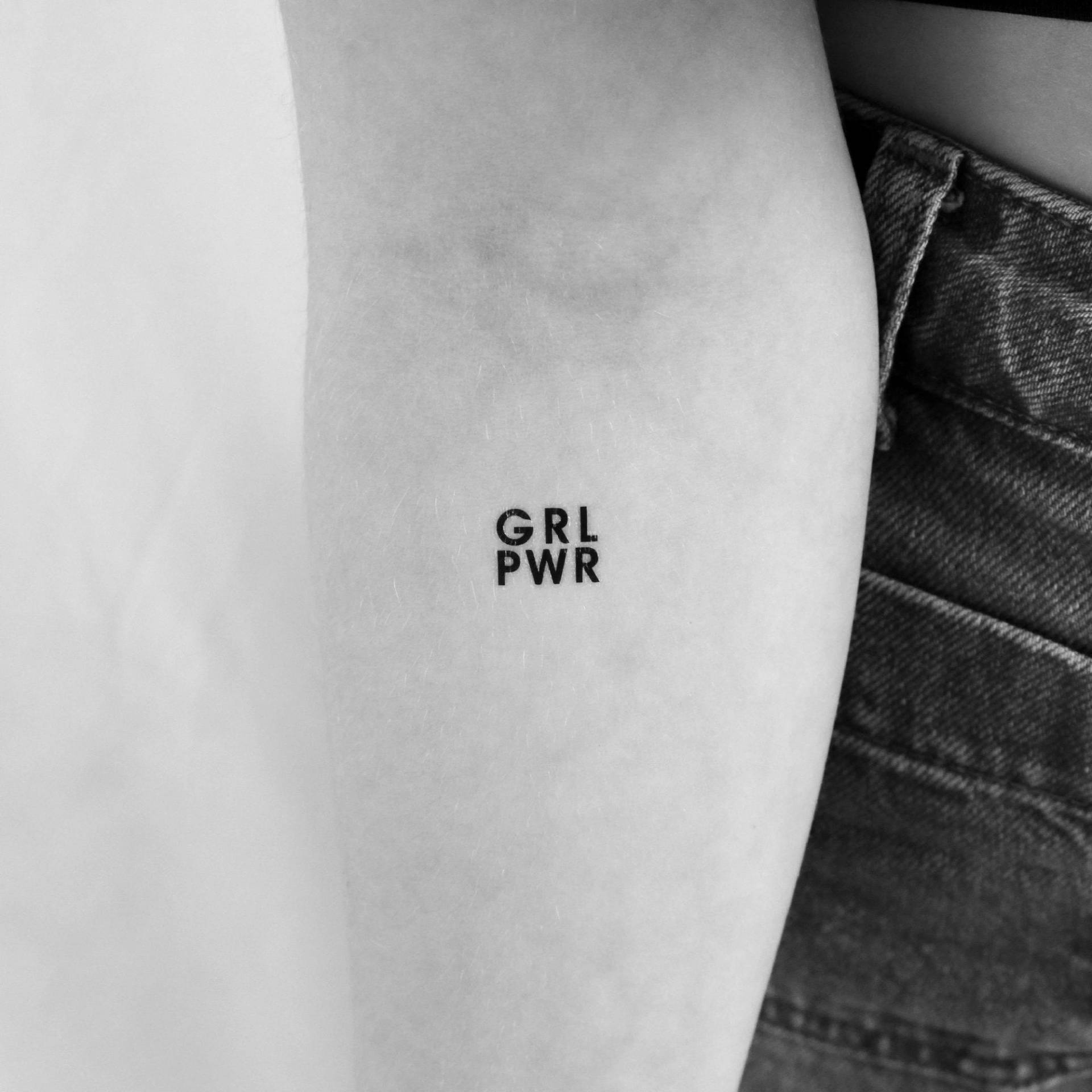 Minimalistisch Grl Pwr Temporäres Tattoo | 3Er Set von Etsy - Tatteco