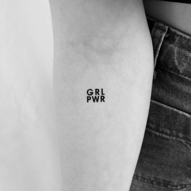 Minimalistisch Grl Pwr Temporäres Tattoo | 3Er Set Minimalistisch Grl Pwr Temporäres Tattoo | 3Er Set von Etsy - Tatteco