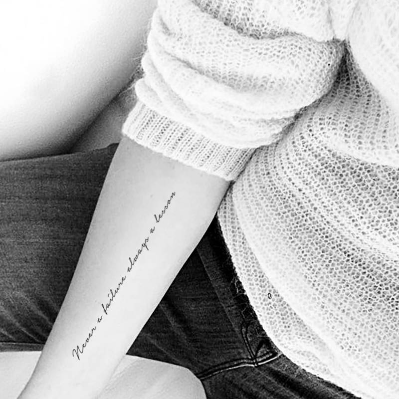 Never A Failure Always Lesson Temporäres Tattoo | 3Er Set von Etsy - Tatteco