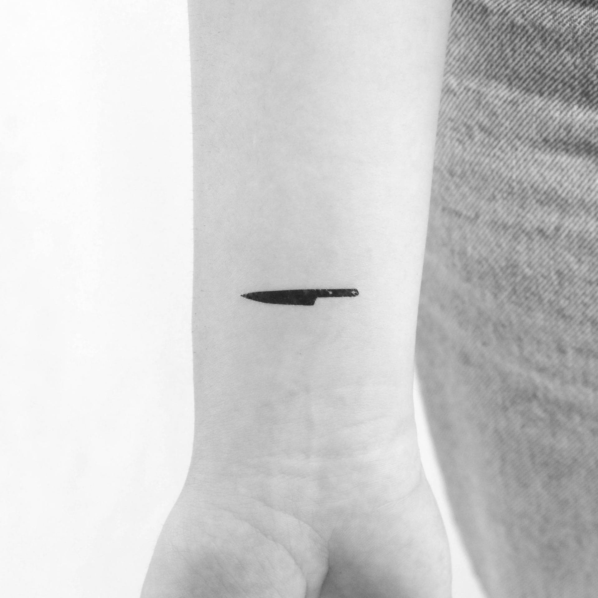 Schwarzes Messer Temporäres Tattoo | 3Er Set Schwarzes Messer Temporäres Tattoo | 3Er Set von Etsy - Tatteco