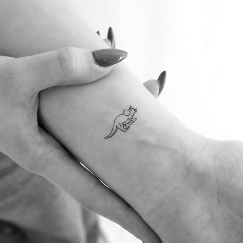 Triceratops Dinosaurier Temporäres Tattoo | 3Er Set Triceratops Dinosaurier Temporäres Tattoo | 3Er Set von Etsy - Tatteco