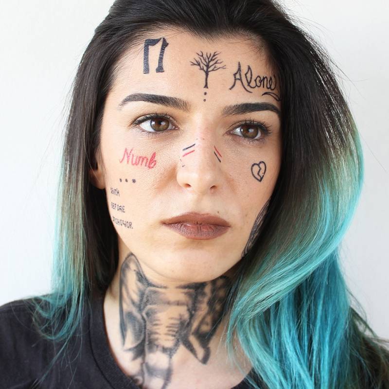 xxxtentacion Gesicht + Hals Temporäre Tattoos Set/Gesichts Kunst Halloween-Kostüm Cosplay von Etsy - TattooIcon