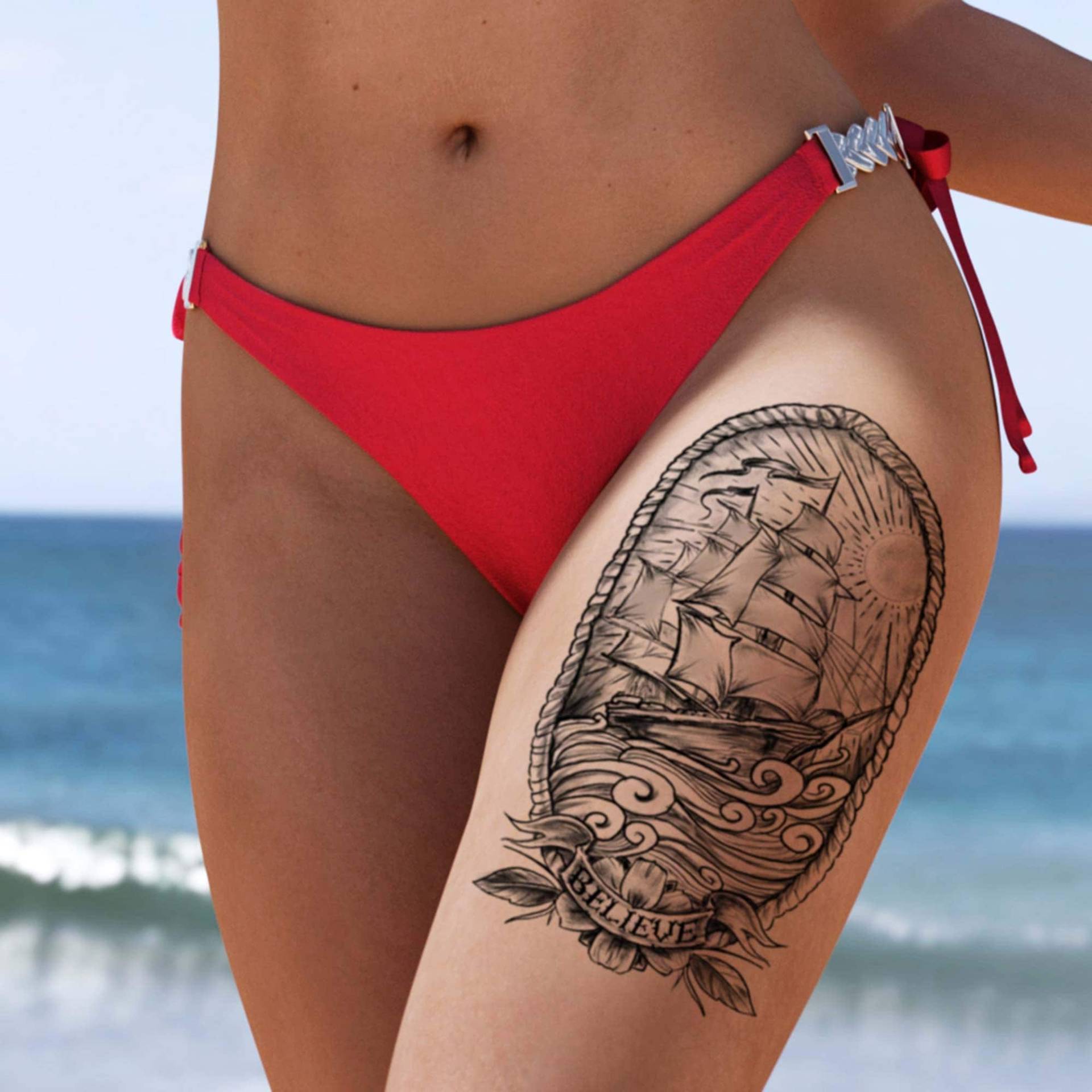 Believe Ship Temporäres Tattoo Für Frauen Und Männer, Exklusives Handgezeichnetes Believe Ship Temporäres Tattoo Für Frauen Und Männer, Exklusives Handgezeichnetes von Etsy - TattooYourStyle
