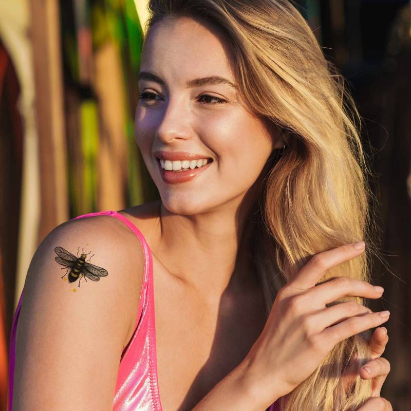 Bienen-Temporär-Tattoo Für Frauen Und Männer, Exklusives Handgezeichnetes von Etsy - TattooYourStyle