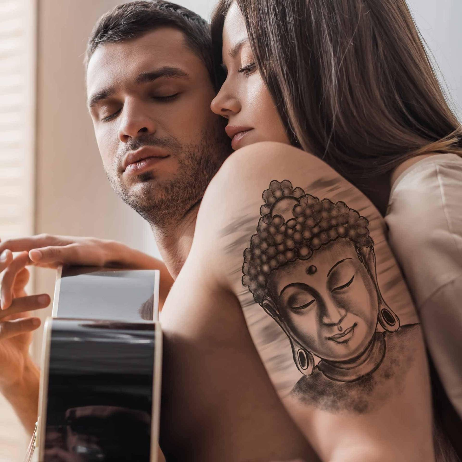 Buddha Temporäres Tattoo Für Frauen Und Männer, Exklusives Handgezeichnetes von Etsy - TattooYourStyle