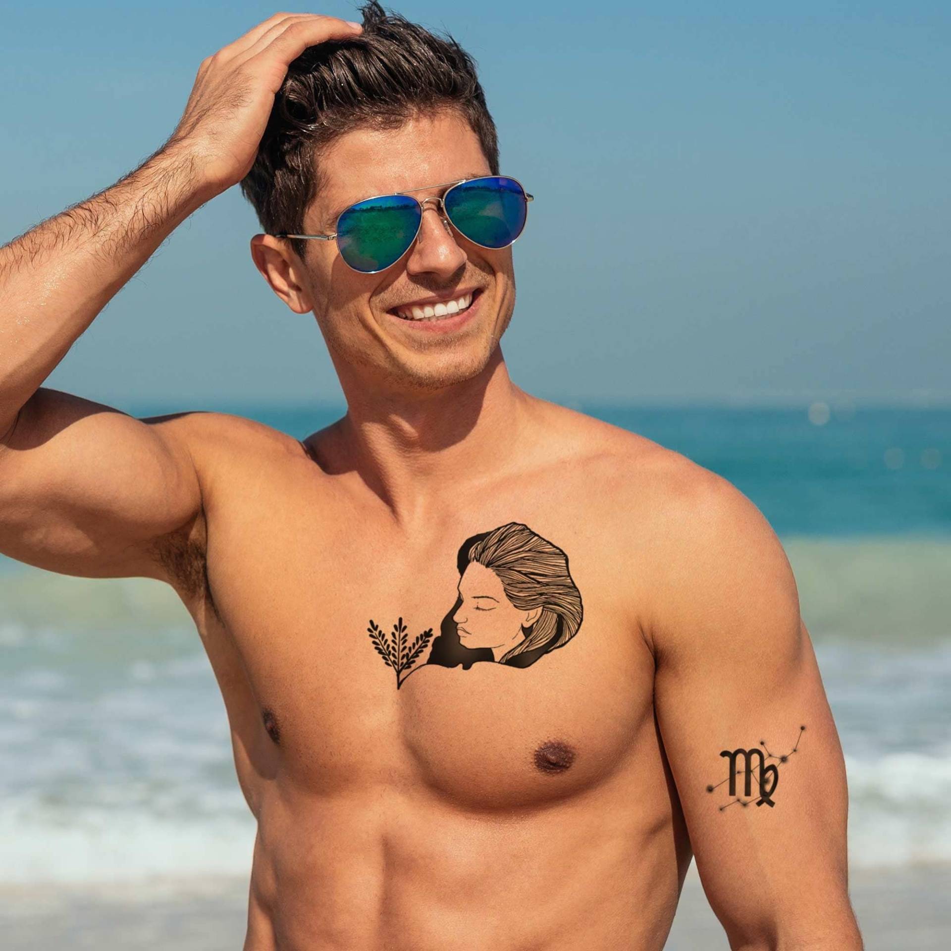 Jungfrau Sternzeichen Temporäres Tattoo, Temporäres Zeichen Frauen Männer Tattoo Jungfrau Sternzeichen Temporäres Tattoo, Temporäres Zeichen Frauen Männer Tattoo von Etsy - TattooYourStyle