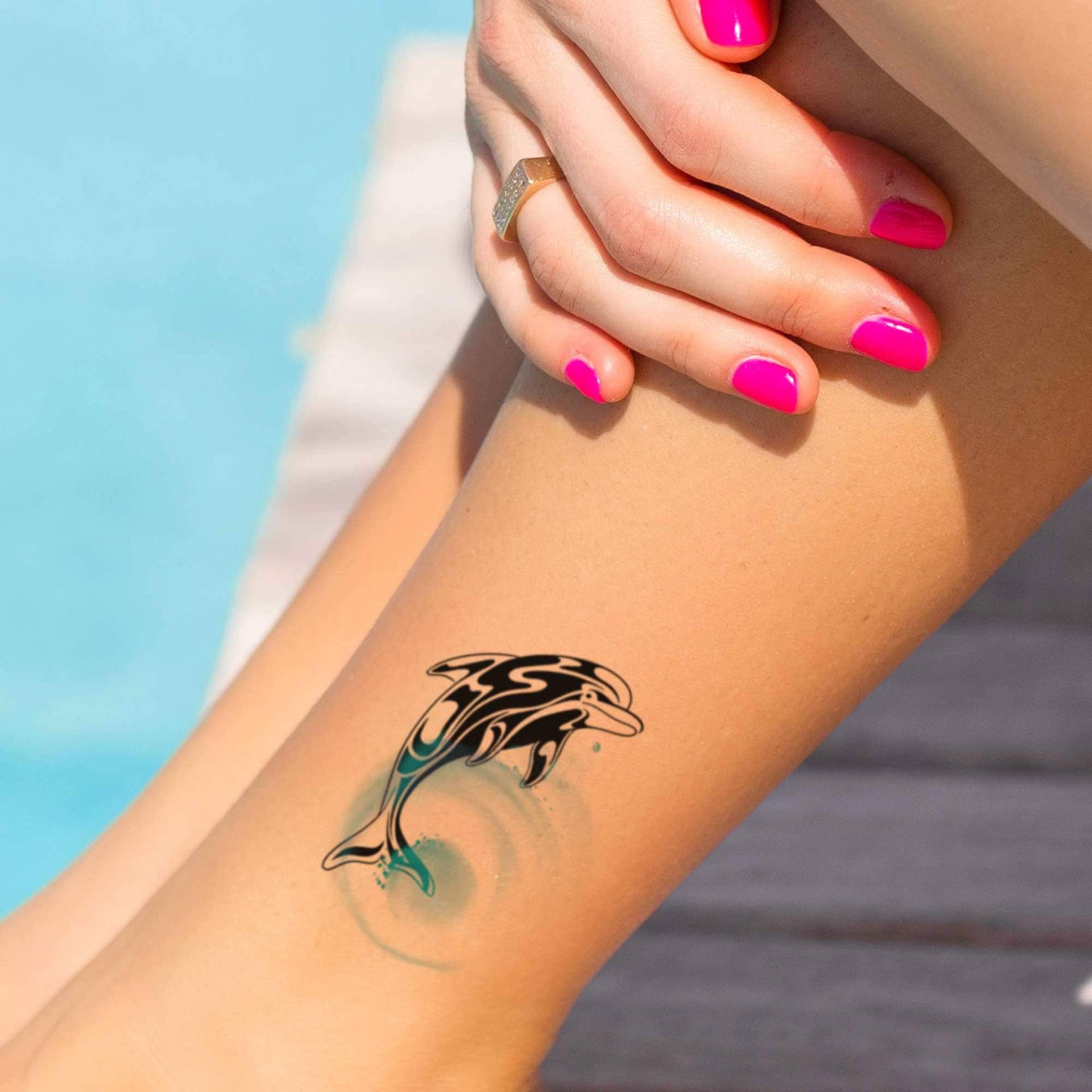 Temporäres Delfin-Tattoo Für Männer Und Frauen, Exklusives Handgezeichnetes Temporäres Temporäres Delfin-Tattoo Für Männer Und Frauen, Exklusives Handgezeichnetes Temporäres von Etsy - TattooYourStyle