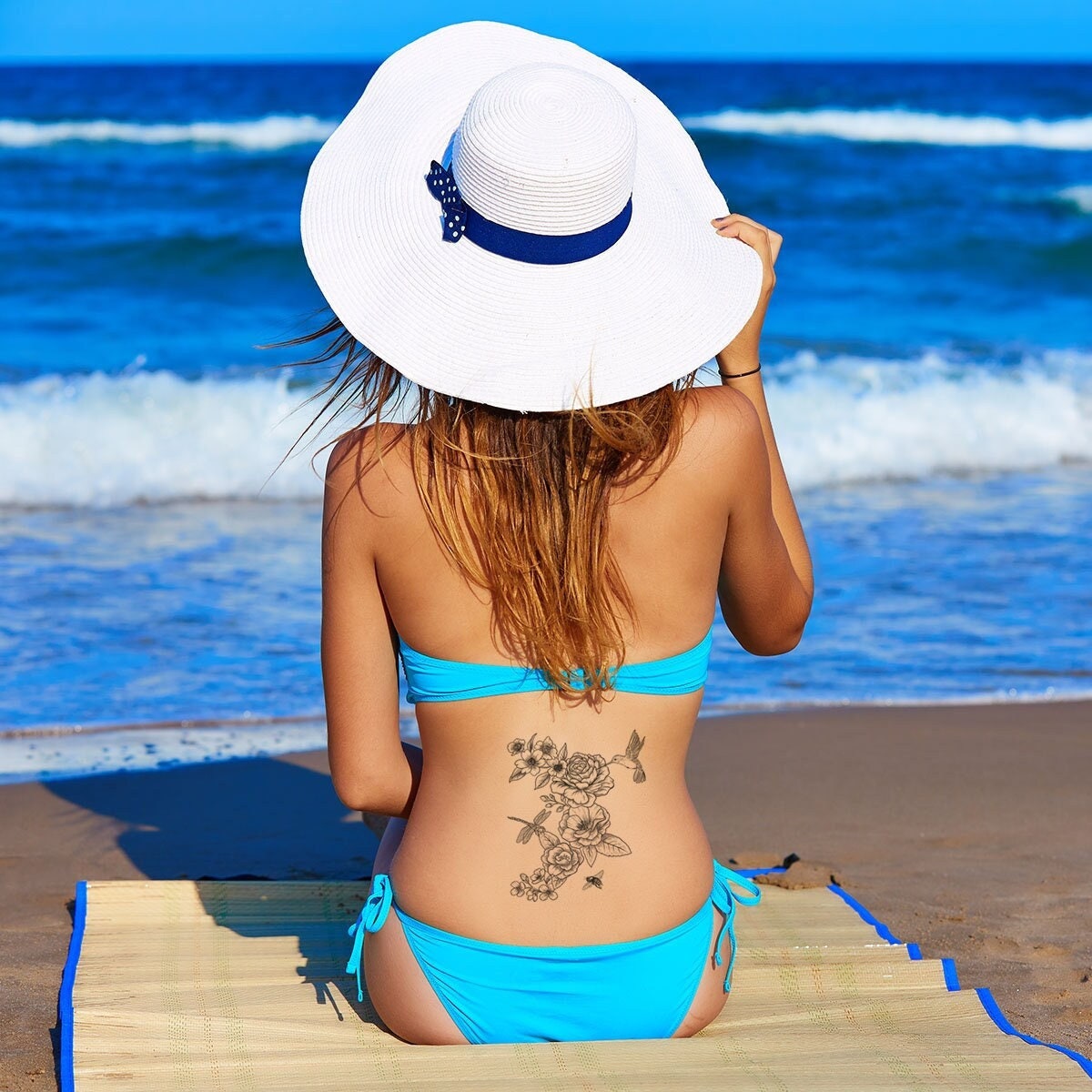 Temporäres Tattoo Kolibri, Blume, Bienentattoo, Libellentattoo, Großes Tattoo, Fake Frauentattoo Temporäres Tattoo Kolibri, Blume, Bienentattoo, Libellentattoo, Großes Tattoo, Fake Frauentattoo von Etsy - TattooYourStyle