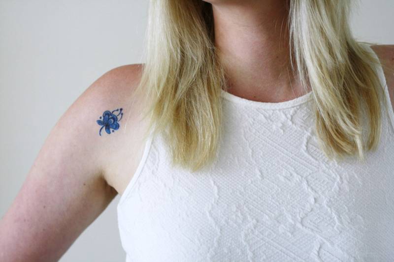 2 Kleine Delft Blue Temporäre Tattoos | Kleines Temporäres Tattoo Florale Etwas Blaue Hochzeit Blaues von Etsy - Tattoorary