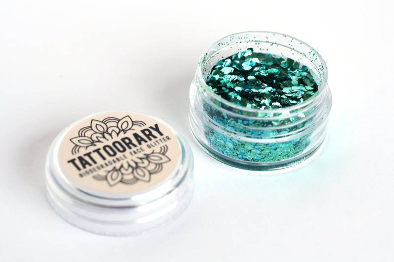 Biologisch Abbaubarer Chunky Face Glitter in "Mermaid' | Bio Mix Abbaubares Gesichtsglitter Grün Und Blau Kosmetisch Geeignet Für Glitzer von Etsy - Tattoorary