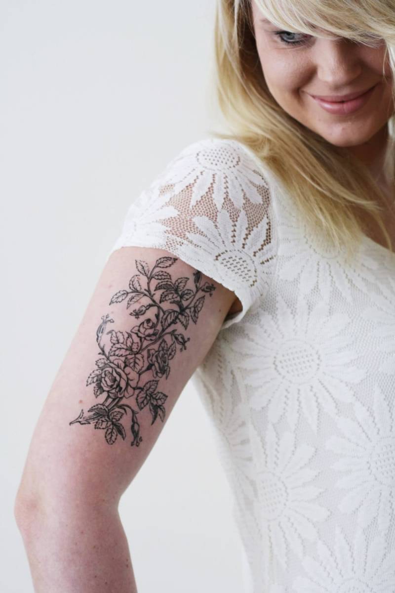 Großes Blumen Temporäres Tattoo | Boho Geschenkidee Geschenk von Etsy - Tattoorary