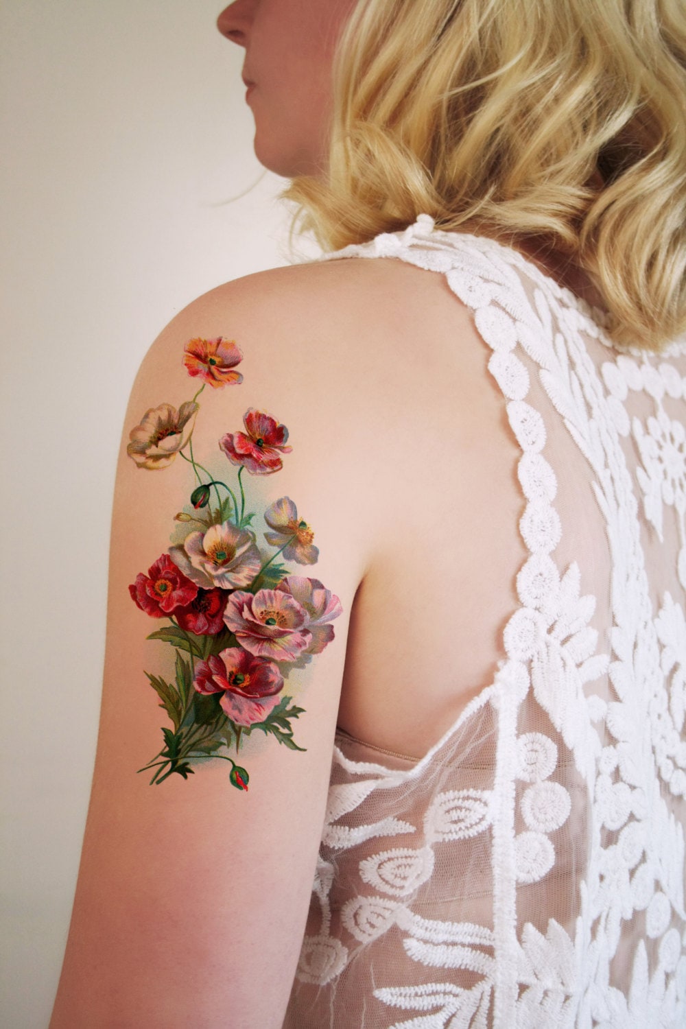 Großes Vintage Blumen Temporäres Tattoo | Boho Fake Großes Vintage Blumen Temporäres Tattoo | Boho Fake von Etsy - Tattoorary