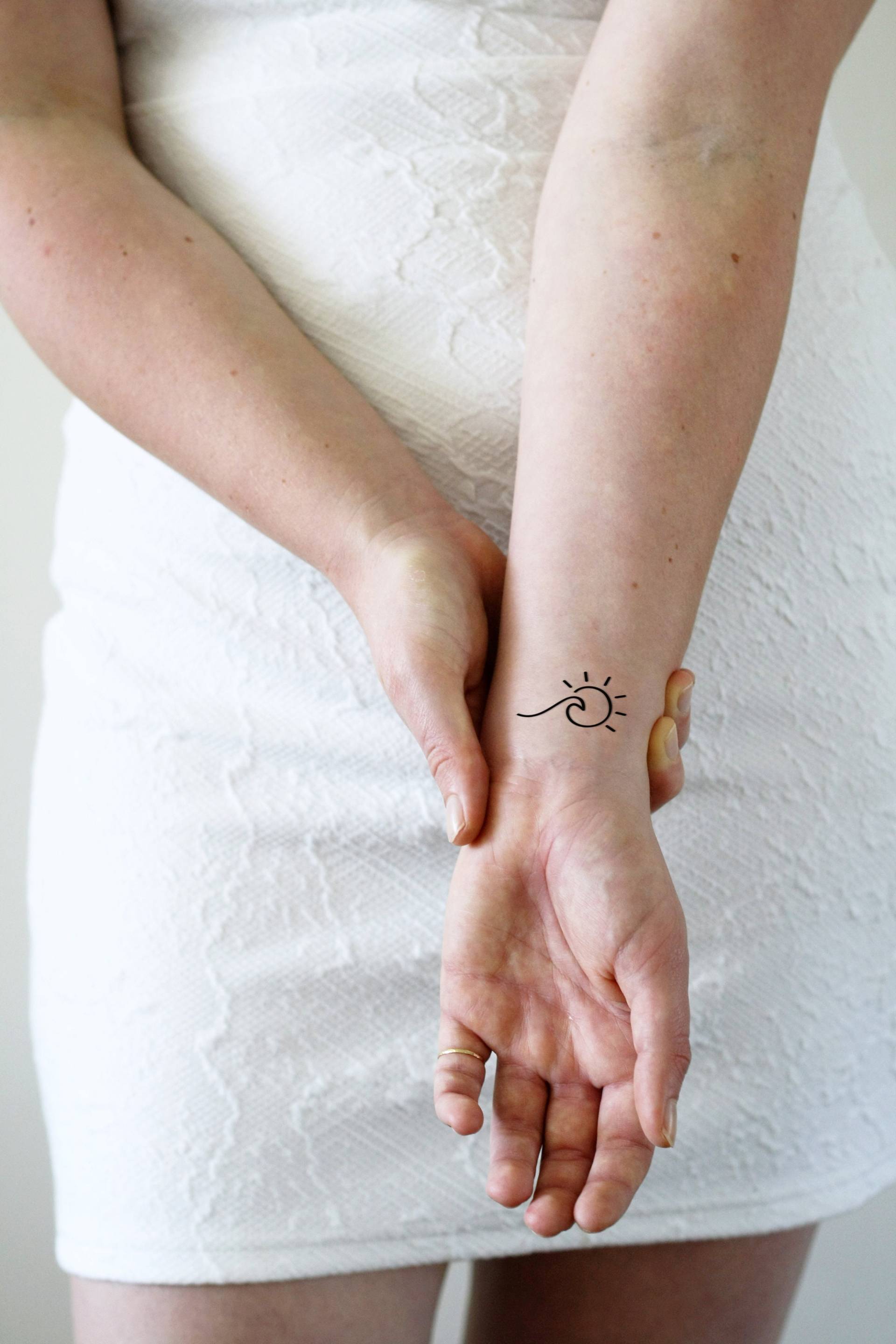 Sonne Und Welle Temporäres Tattoo Set | Meer Boho Reise Geschenk Idee von Etsy - Tattoorary