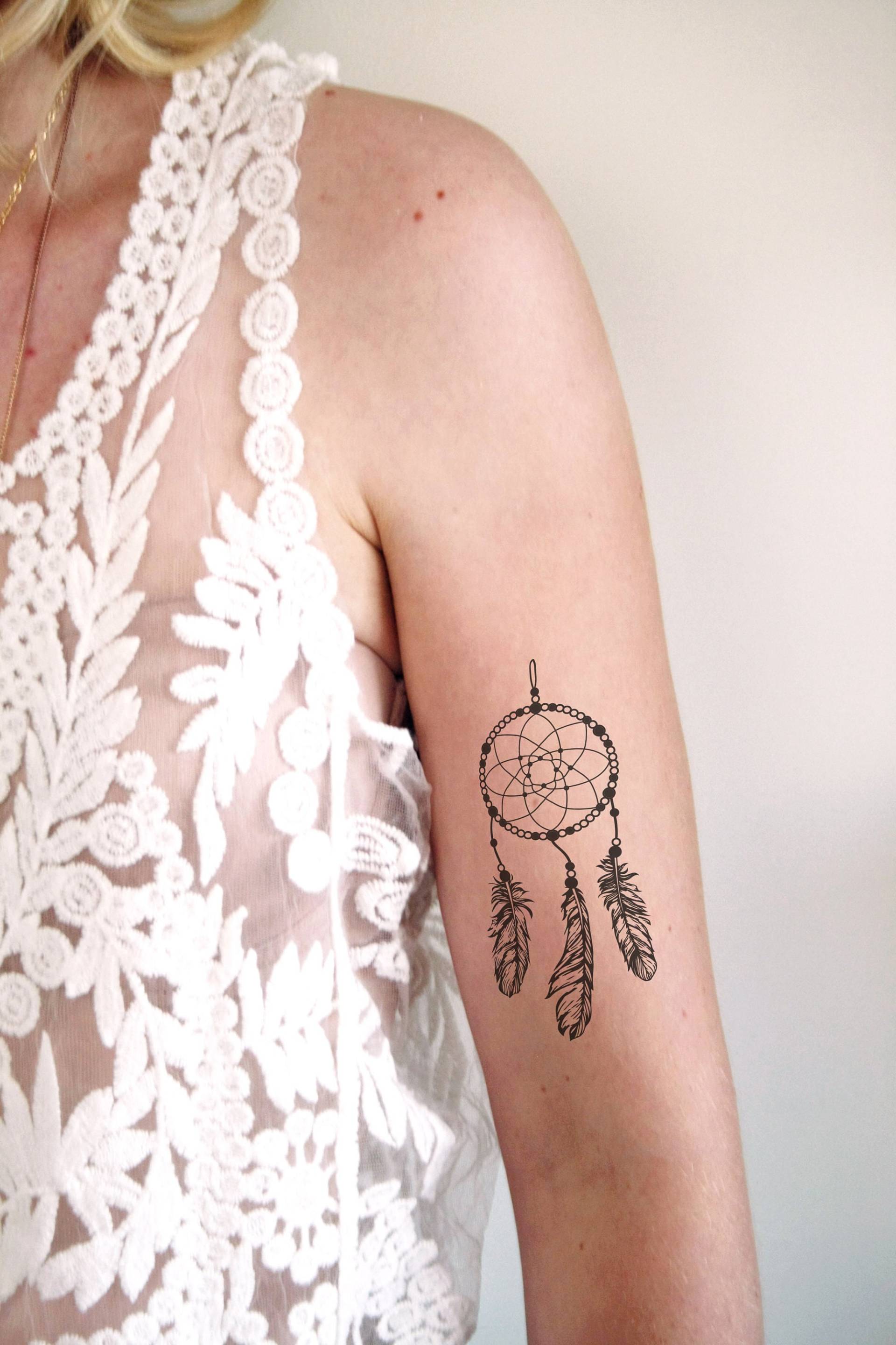 Traumfänger Temporäres Tattoo - Boho Festival Design Mit Spirituellem Stil von Etsy - Tattoorary