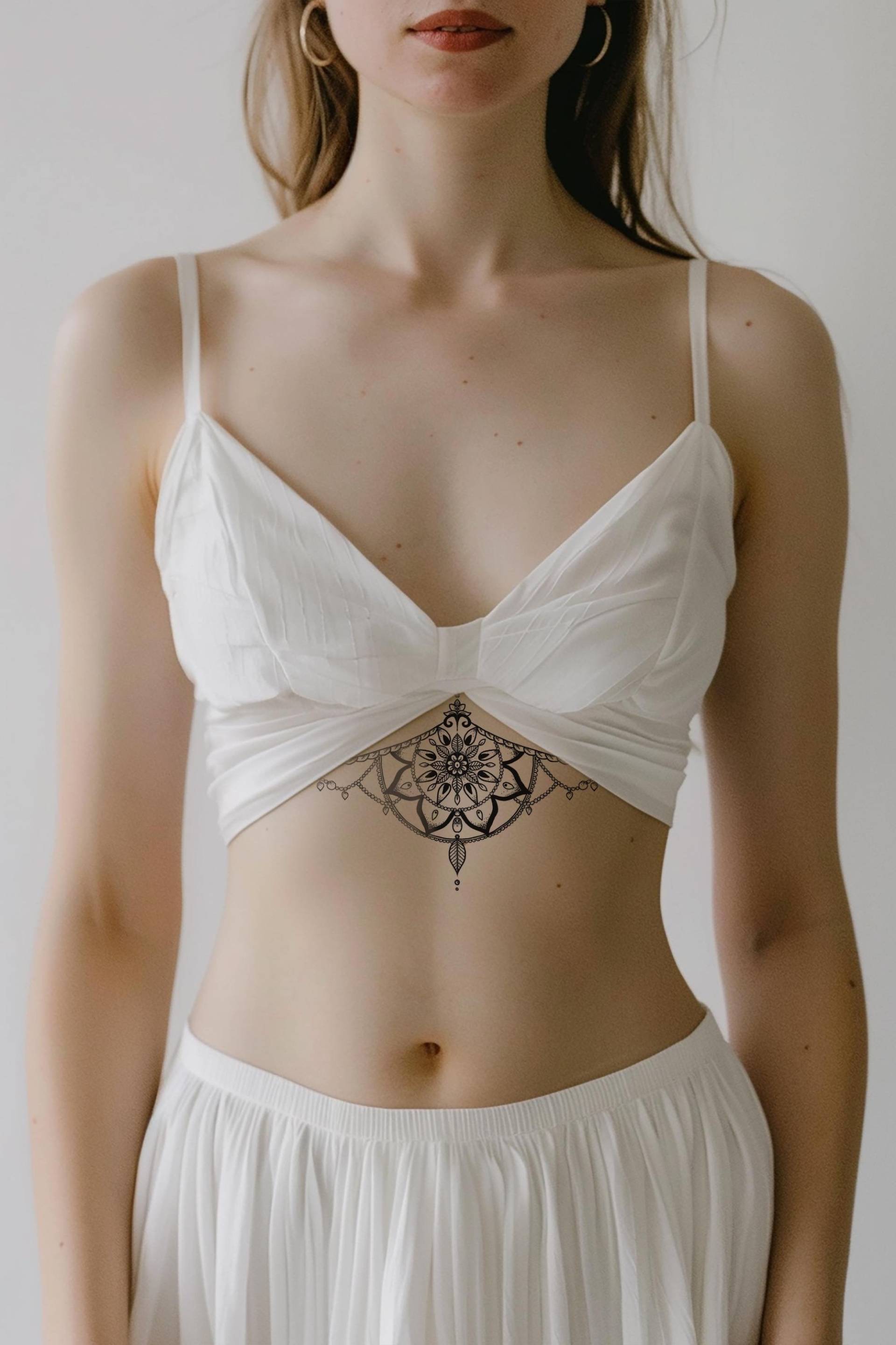sternum Mandala Temporäres Tattoo | Brustbein Boho Festival Zubehör von Etsy - Tattoorary