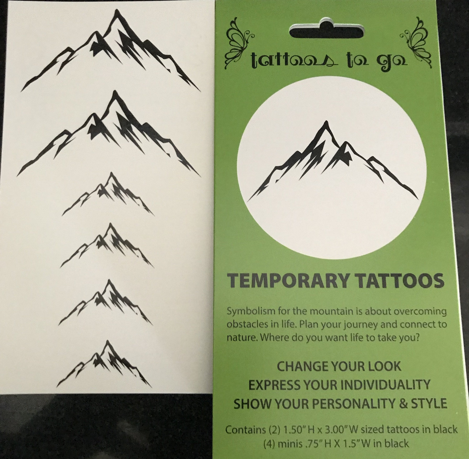 Berg Tattoo | 6 Temporäre Tattoos von Etsy - TattoosToGo