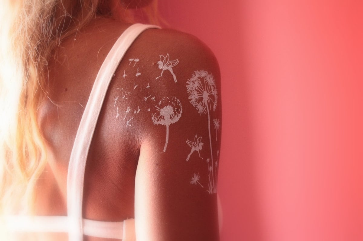 Henna Temporäres Tattoo/Weißes Motive Inspiriertes Löwenzahn von Etsy - TattootopiaTattoos