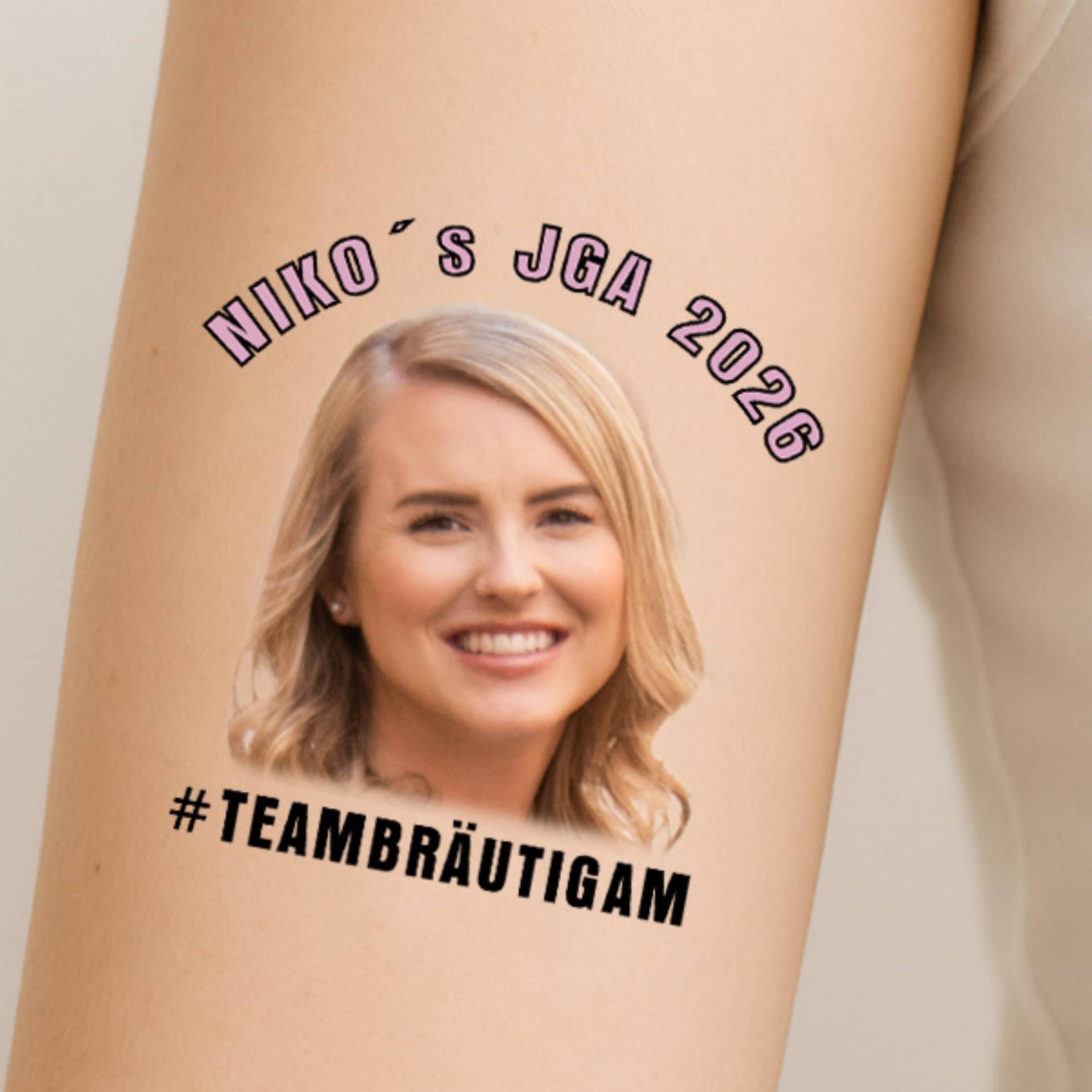 Jga Tattoo Mit Gesicht Der Braut I Personalisierte Party Tattoos Geschenk Junggesellenabschied Bräutigam Crew Jga Tattoo Mit Gesicht Der Braut I Personalisierte Party Tattoos Geschenk Junggesellenabschied Bräutigam Crew von Etsy - TattsyMe