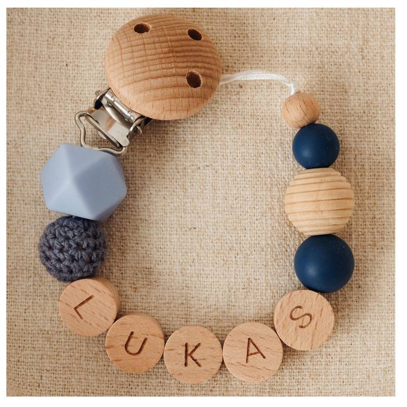 Personalisierte Schnullerkette Mit Namen - Blau von Etsy - TeamStorchenkind