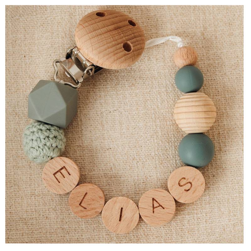 Personalisierte Schnullerkette Mit Namen - Grün von Etsy - TeamStorchenkind