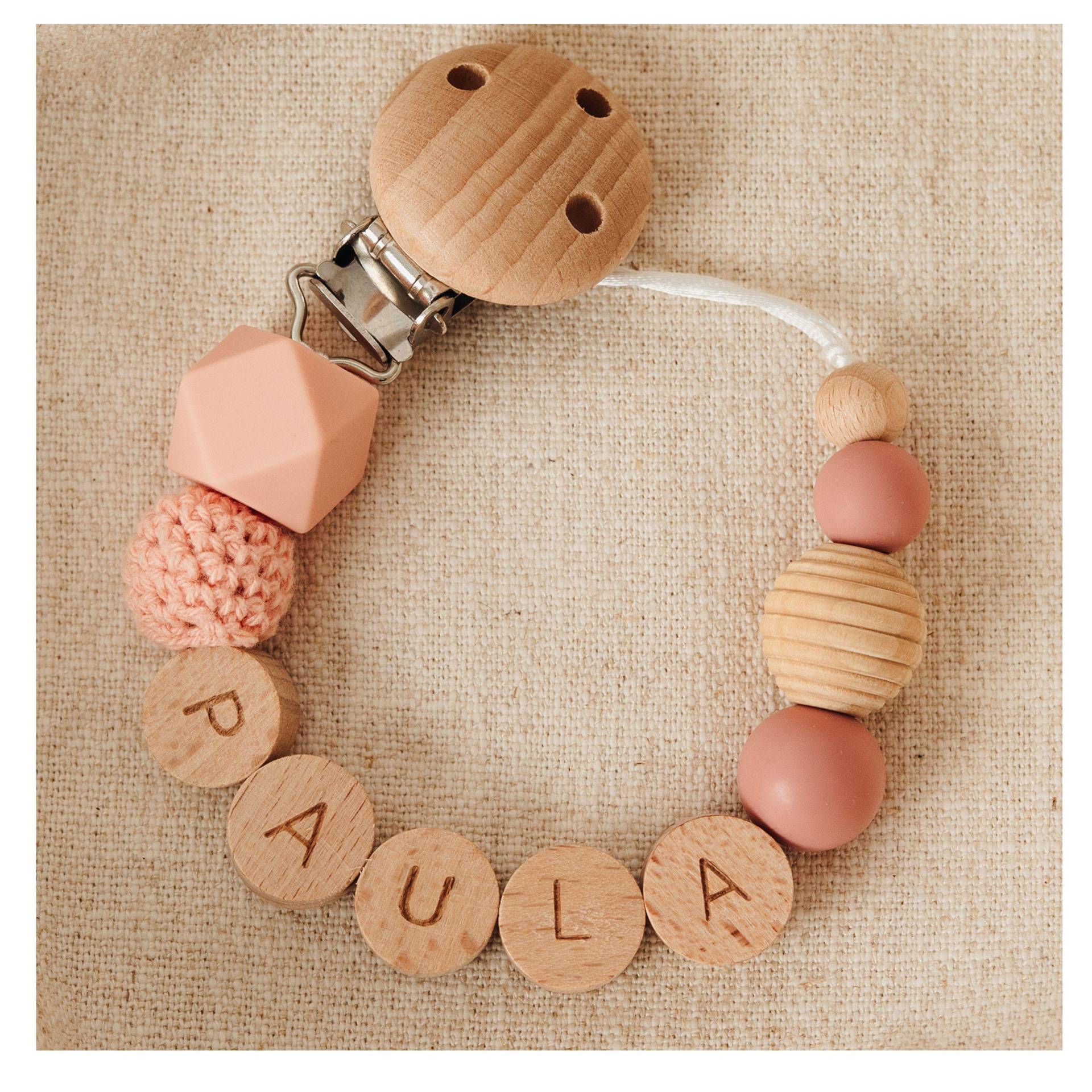 Personalisierte Schnullerkette Mit Namen - Rosa von Etsy - TeamStorchenkind