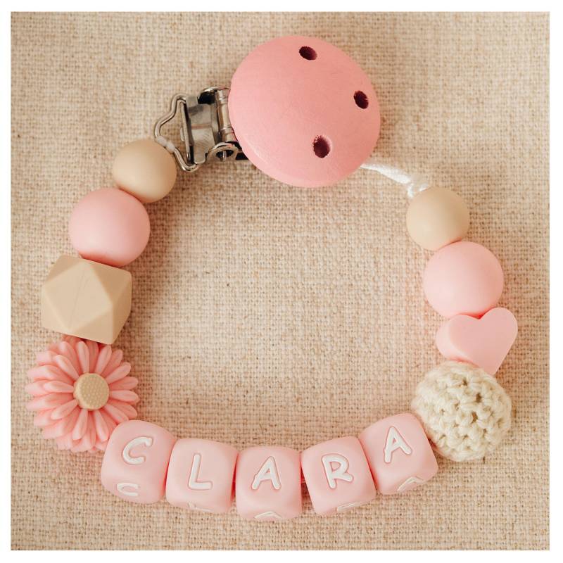 Personalisierte Schnullerkette Mit Namen - Rosa von Etsy - TeamStorchenkind