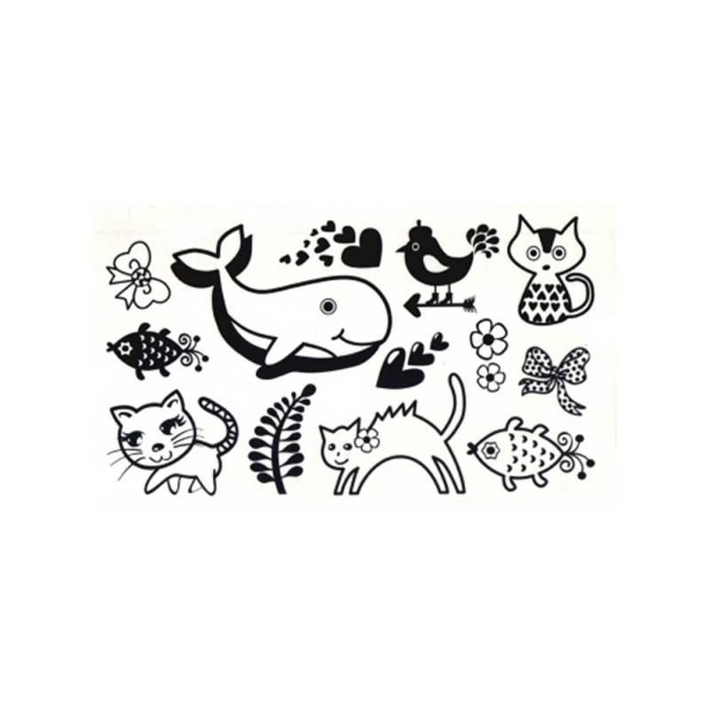 Cartoon Fisch Katzen Wal Herzen Temporäre Gefälschte Tattoo Fett Körper Kunst Transfer Waterpoof Fancy Kleid von Etsy - Tempitat