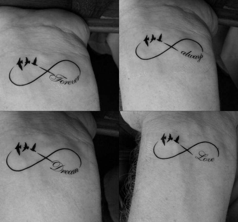 Handgelenk Tattoo Temporäre Infinity Vögel, Immer, Für Liebe, Traum, Wasserdichte Design-Wahl von Etsy - Tempitat