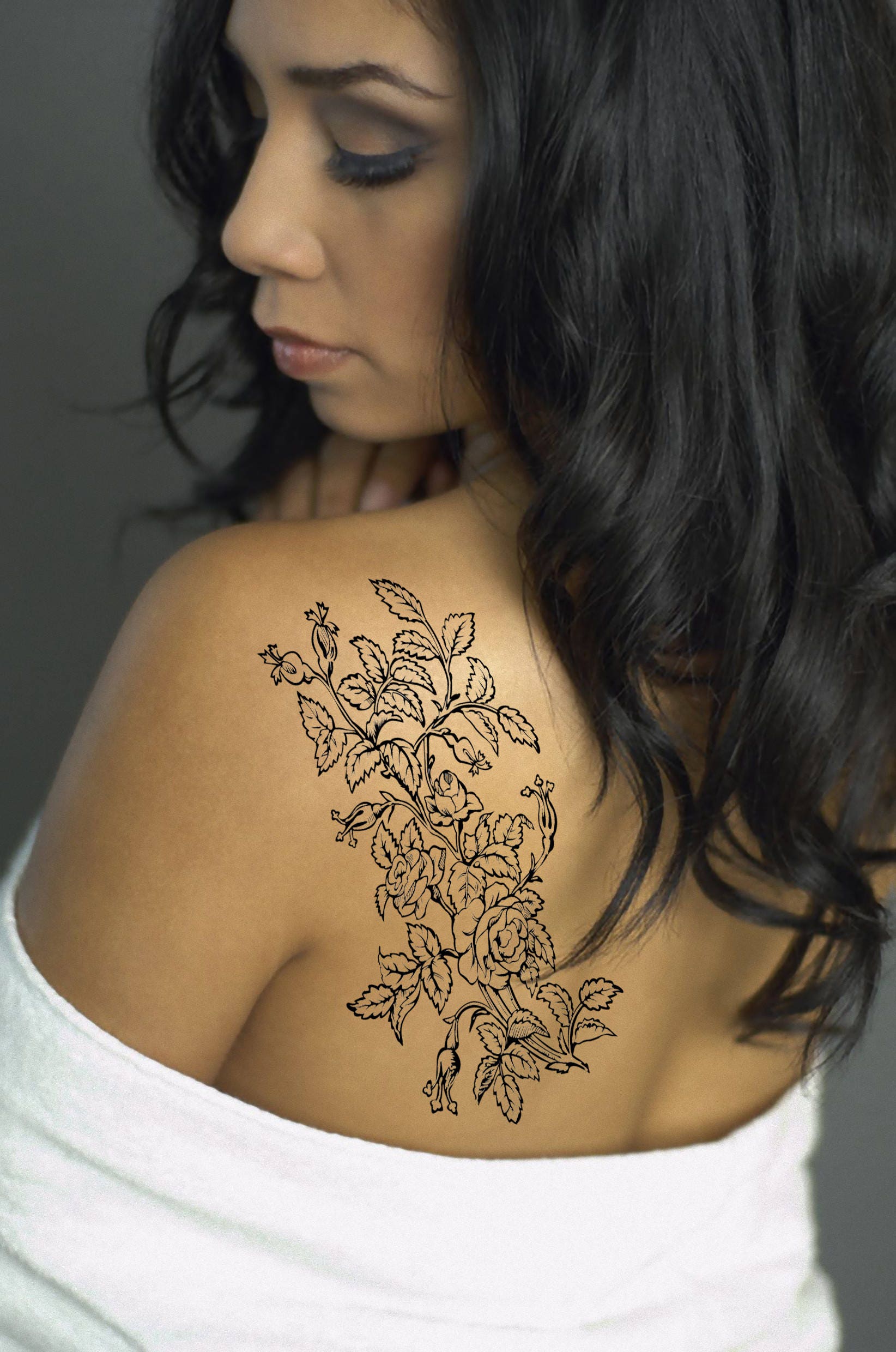 Kletterrose Vintage Blumen Temporary Tattoo/Blume Temporäres Kletterrose Vintage Blumen Temporary Tattoo/Blume Temporäres von Etsy - Tempitat