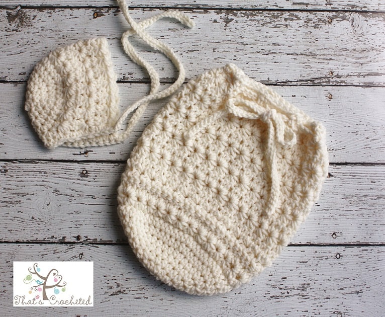 Neugeborenen Kuschelsack Und Passende Mütze - Fotografie Requisite, Junge, Neugeborene Mädchen, Gehäkelt Sternstich Swaddle Sack Neugeborenen Kuschelsack Und Passende Mütze - Fotografie Requisite, Junge, Neugeborene Mädchen, Gehäkelt Sternstich Swaddle Sack von Etsy - Thatscrocheted