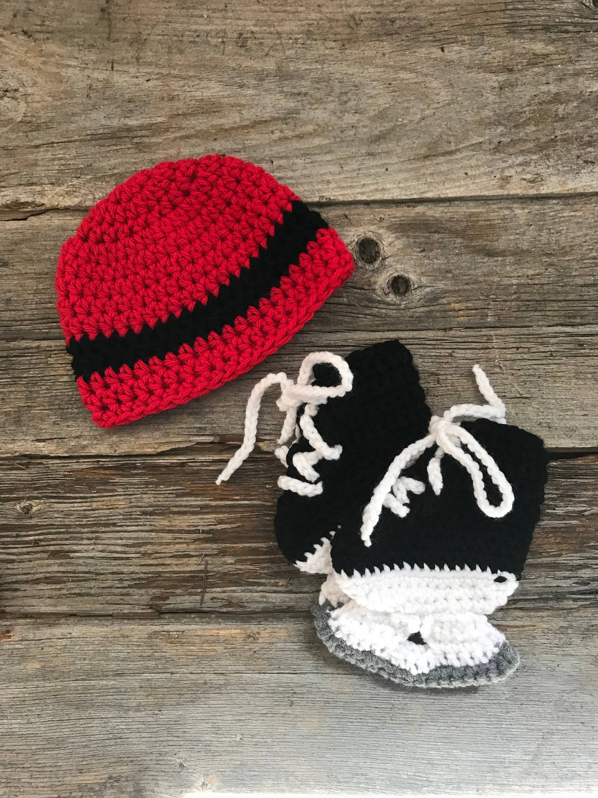 Newborn Hockey Outfit, Photography Prop, Gehäkeltes Skates von Etsy - Thatscrocheted