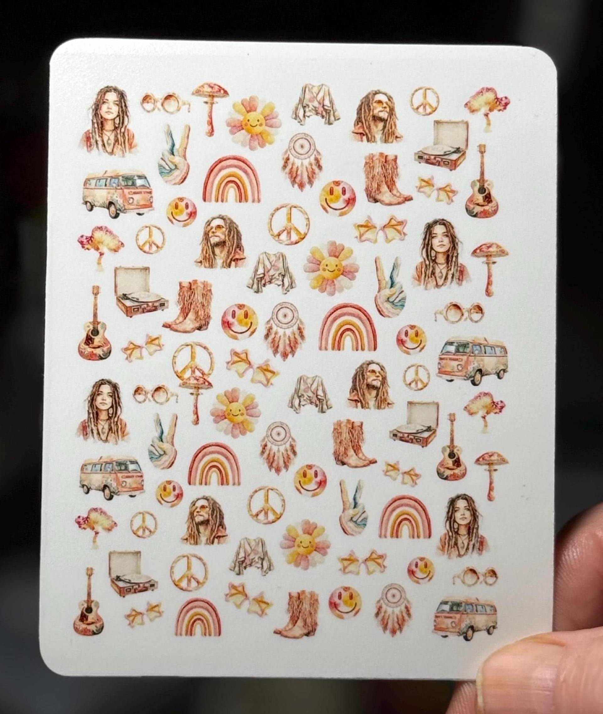 2D Boho Hippie Wasser Nagelsticker, Wasserschiebe Abziehbild, Nailart Stickers 70Er Jahre, Retro 2D Boho Hippie Wasser Nagelsticker, Wasserschiebe Abziehbild, Nailart Stickers 70Er Jahre, Retro von Etsy - TheArtofNaildesign