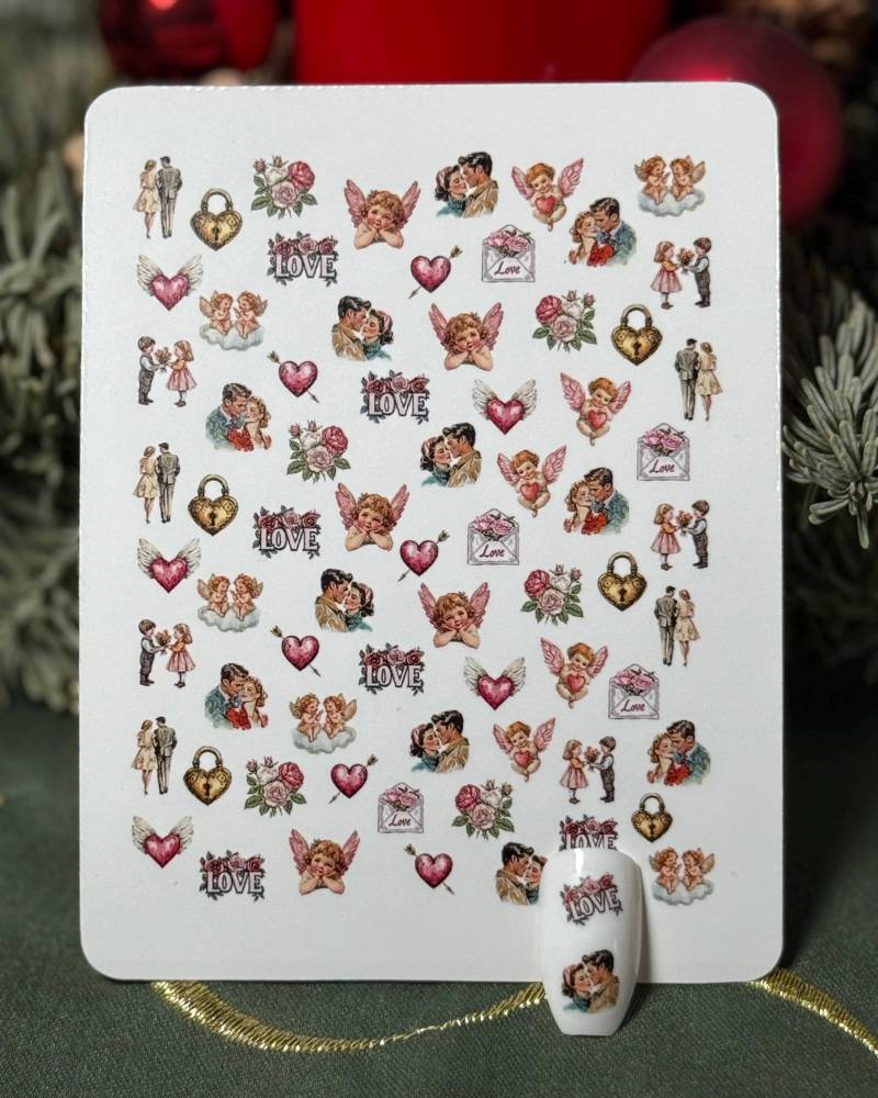 2D Nagelsticker Valentinstag Wasserschiebe Stickers Für Nägel, Nailart Liebespaar, Herz, Liebesbrief von Etsy - TheArtofNaildesign