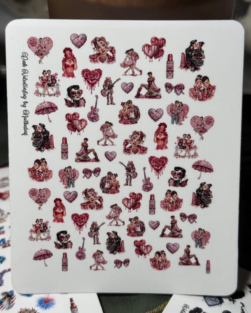 2D Wasser Nagel-Sticker Giftige Liebe, Stickers Für Nägel, Nailart Valentinstag, Romanze, Rock von Etsy - TheArtofNaildesign