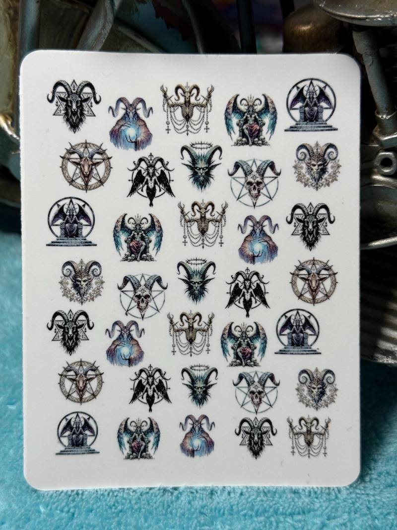 Dämon Nailart Wasserschiebe Stickers Für Nägel, Nagelsticker, Okkult Luzifer, Pentagramm von Etsy - TheArtofNaildesign