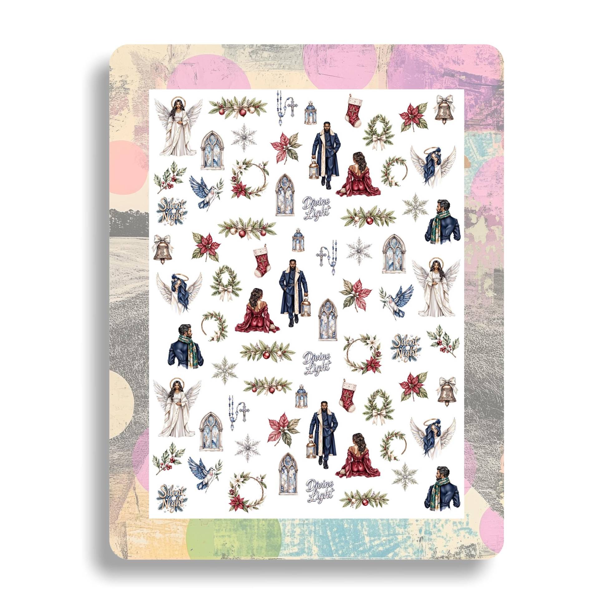 Christliche Weihnachts Nagelaufkleber - Wasserschiebebilder Nägel Engel, Stechpalme Glaube Hingabe Nailart Nageldesign von Etsy - TheArtofNaildesign