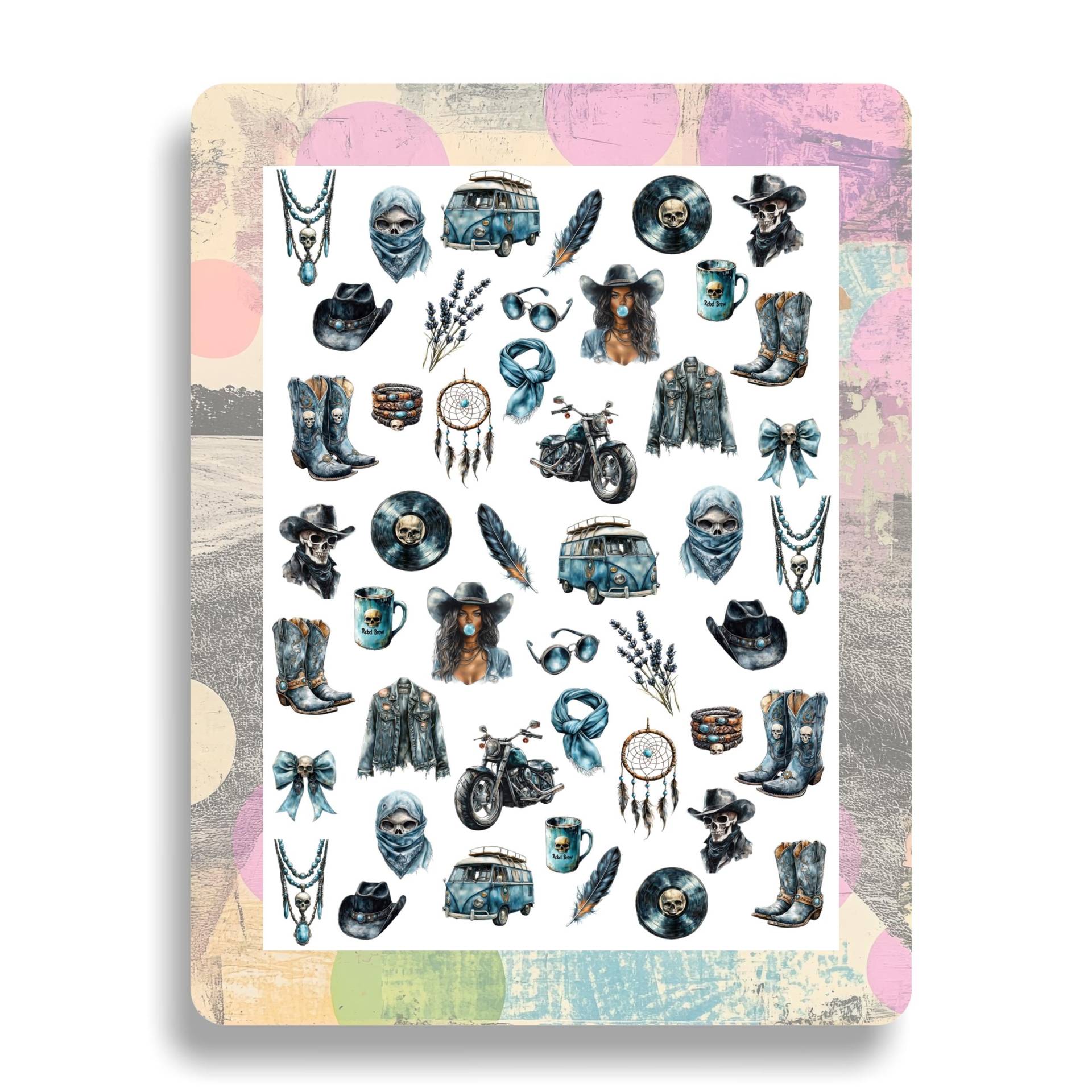 Cowgirl Western Skull Nagelaufkleber - Wasserschiebebild Nägel, Schädel, Traumfänger, Chopper, Cowboy Stiefel Nailart Jeansblau Cowgirl Western Skull Nagelaufkleber - Wasserschiebebild Nägel, Schädel, Traumfänger, Chopper, Cowboy Stiefel Nailart Jeansblau von Etsy - TheArtofNaildesign
