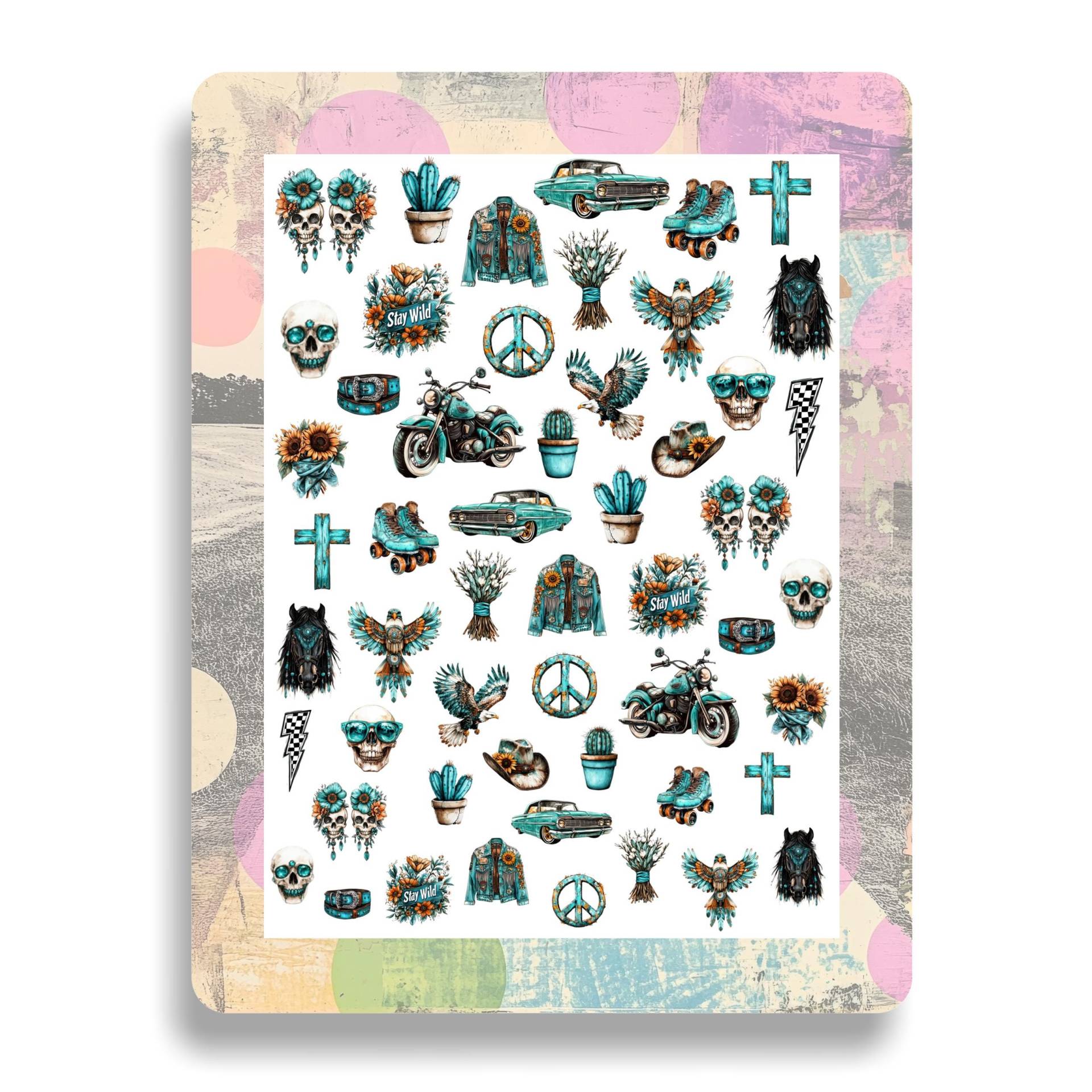 Cowgirl Western Türkis Nagelaufkleber - Wasserschiebebild Nägel, Schädel, Nailart Chopper, Skull Cowgirl Western Türkis Nagelaufkleber - Wasserschiebebild Nägel, Schädel, Nailart Chopper, Skull von Etsy - TheArtofNaildesign