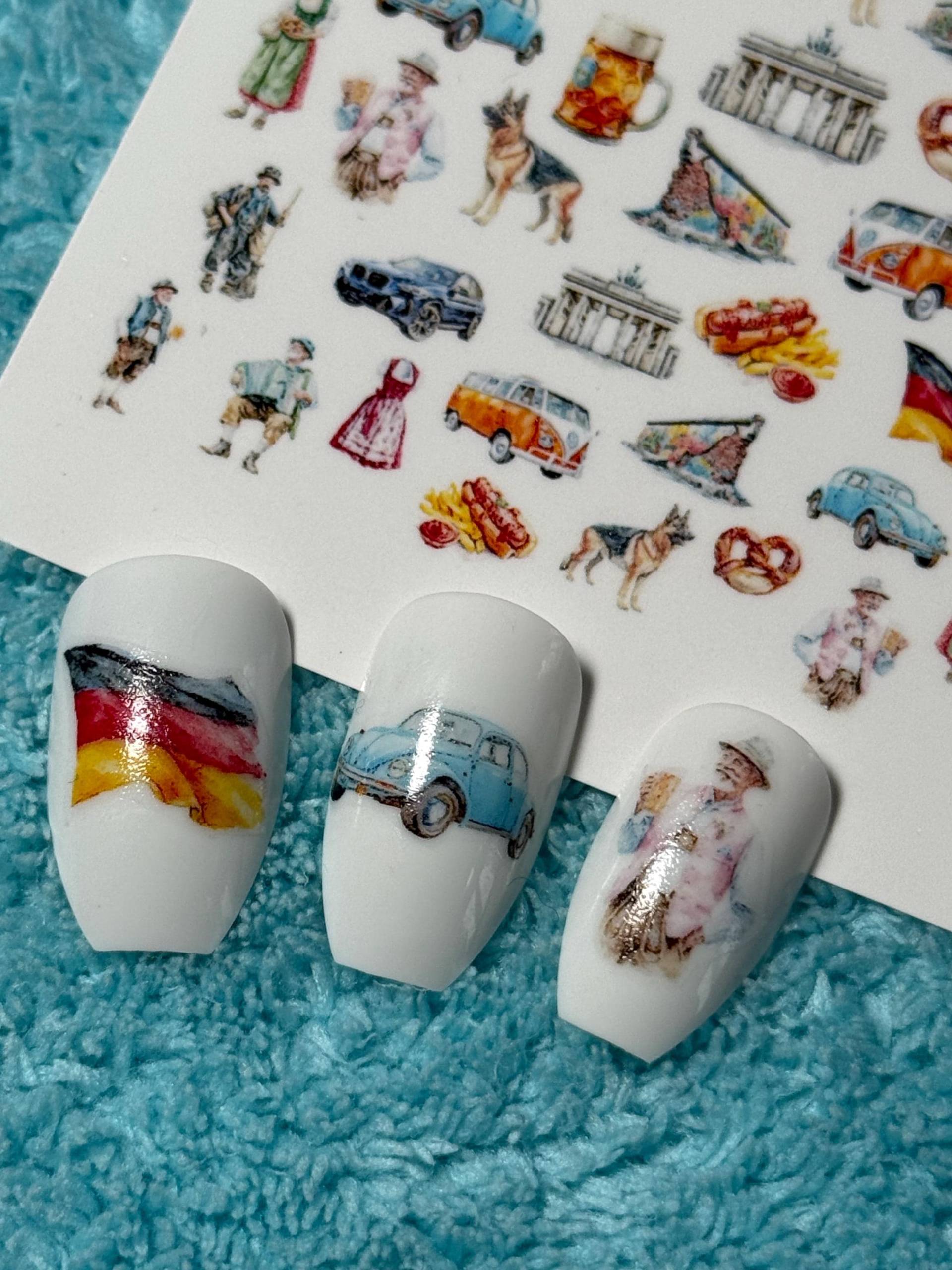 Deutschland Wasser Nagelsticker, Wasserschiebe Abziehbild, Nailart Sticker Oktoberfest, Bier, Deutscher Schäferhund, Deutsche Autos Deutschland Wasser Nagelsticker, Wasserschiebe Abziehbild, Nailart Sticker Oktoberfest, Bier, Deutscher Schäferhund, Deutsche Autos von Etsy - TheArtofNaildesign