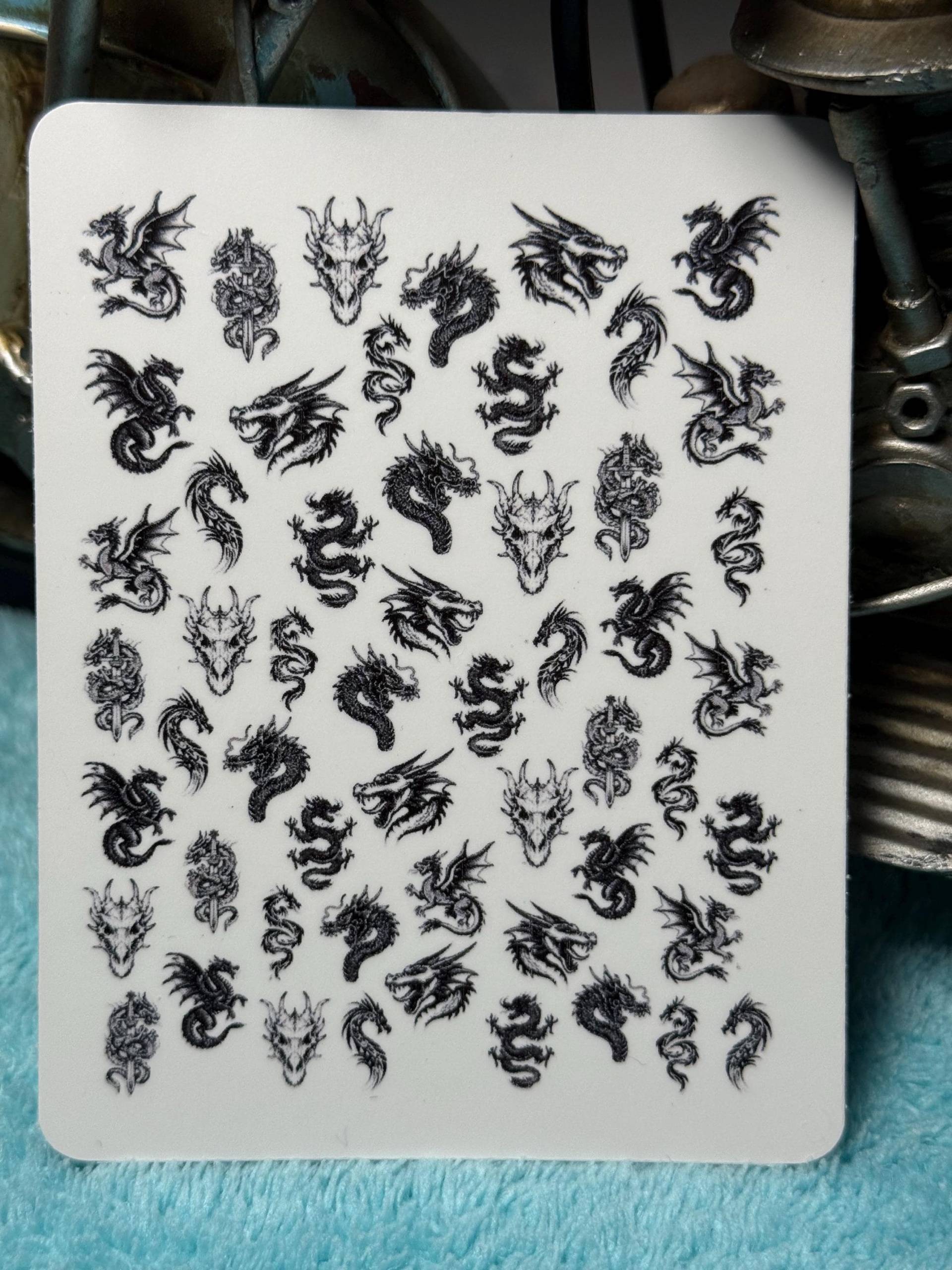 Drachen Nailart Wasserschiebe Stickers Für Nägel, Nagelsticker Drachen Nailart Wasserschiebe Stickers Für Nägel, Nagelsticker von Etsy - TheArtofNaildesign