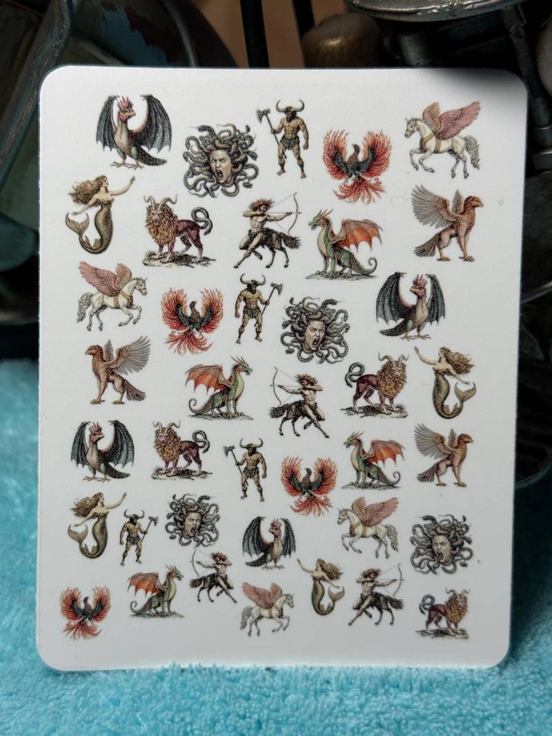 Fantasy Wesen Nailart Wasserschiebe Stickers Für Nägel, Nagelsticker Medusa, Pegasus von Etsy - TheArtofNaildesign
