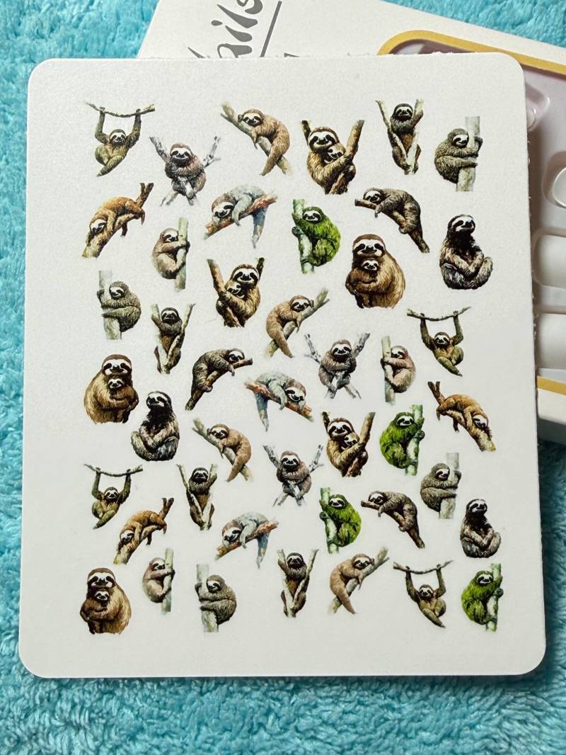 Faul-Tier Nailart Wasserschiebe Stickers Für Nägel, Nagelsticker Süße Faultiere, Faultier Baum von Etsy - TheArtofNaildesign