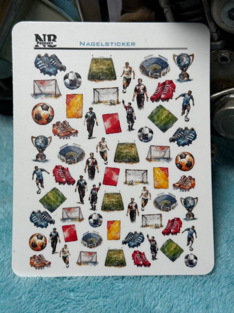 Fußball Wasser Nagelsticker, Wasserschiebe Sticker Für Nägel, Nailart Stickers Sport, Fussballspieler, Schiedsrichter, Stadion, Tor von Etsy - TheArtofNaildesign